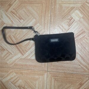 Coach Black Signature Wristlet
